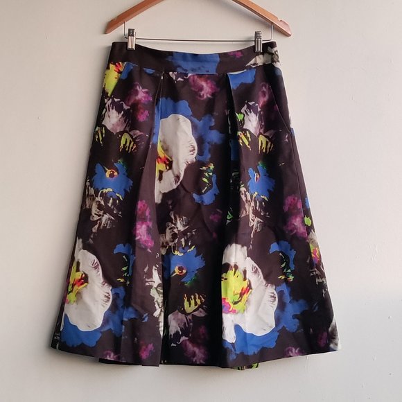 Milly Dresses & Skirts - Milly Pop Art Floral Lana Midi Skirt Size 12 New NWT Black Multi